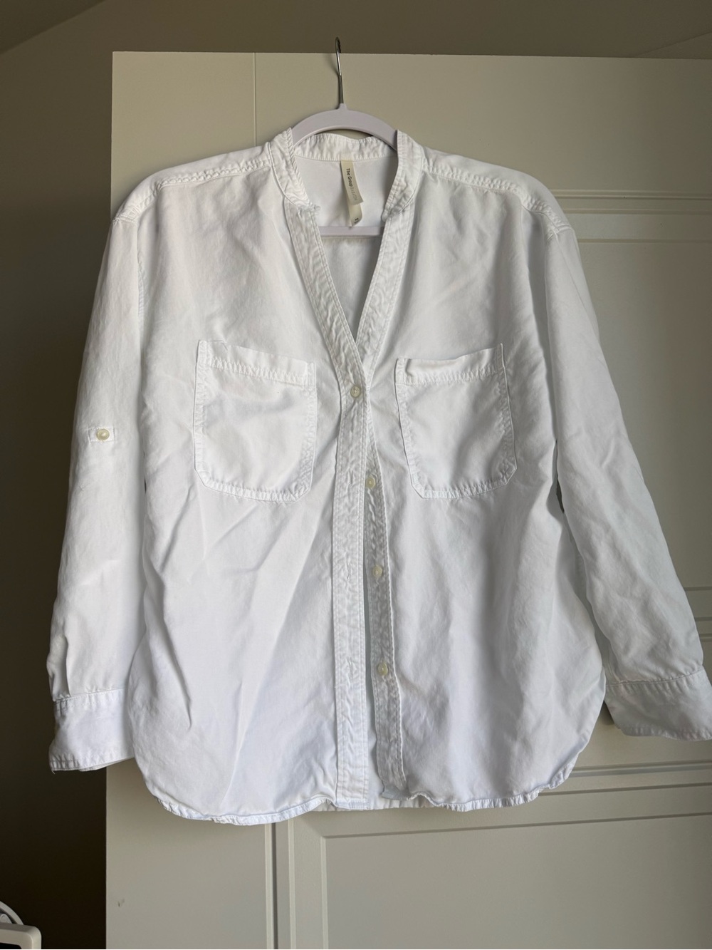 Aritzia White Cotton Button-Down Shirt